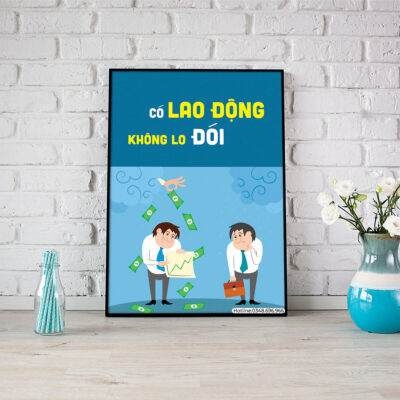 Tranh slogan: Có lao động, không lo đói