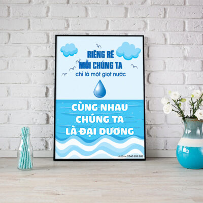 Tranh văn phòng: Riêng rẽ mỗi chúng ta chỉ là một giọt nước, cùng nhau chúng ta là đại dương