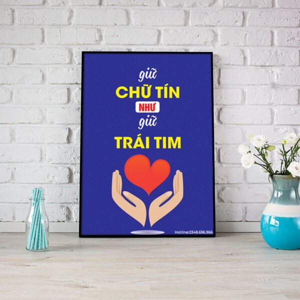 Tranh văn phòng: Giữ chữ tín như giữ trái tim