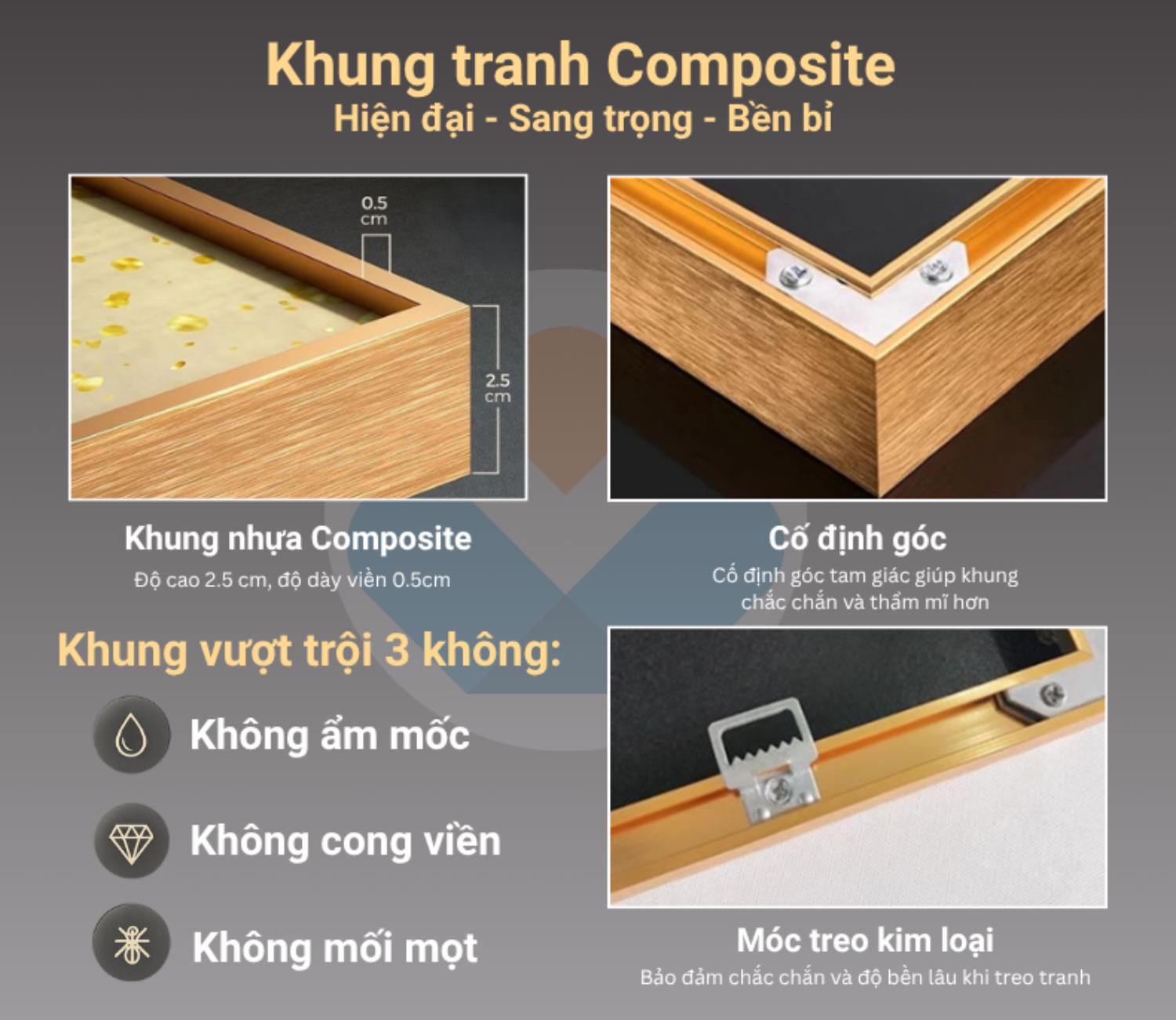 Khung tranh Composite cao cấp, bền bỉ 