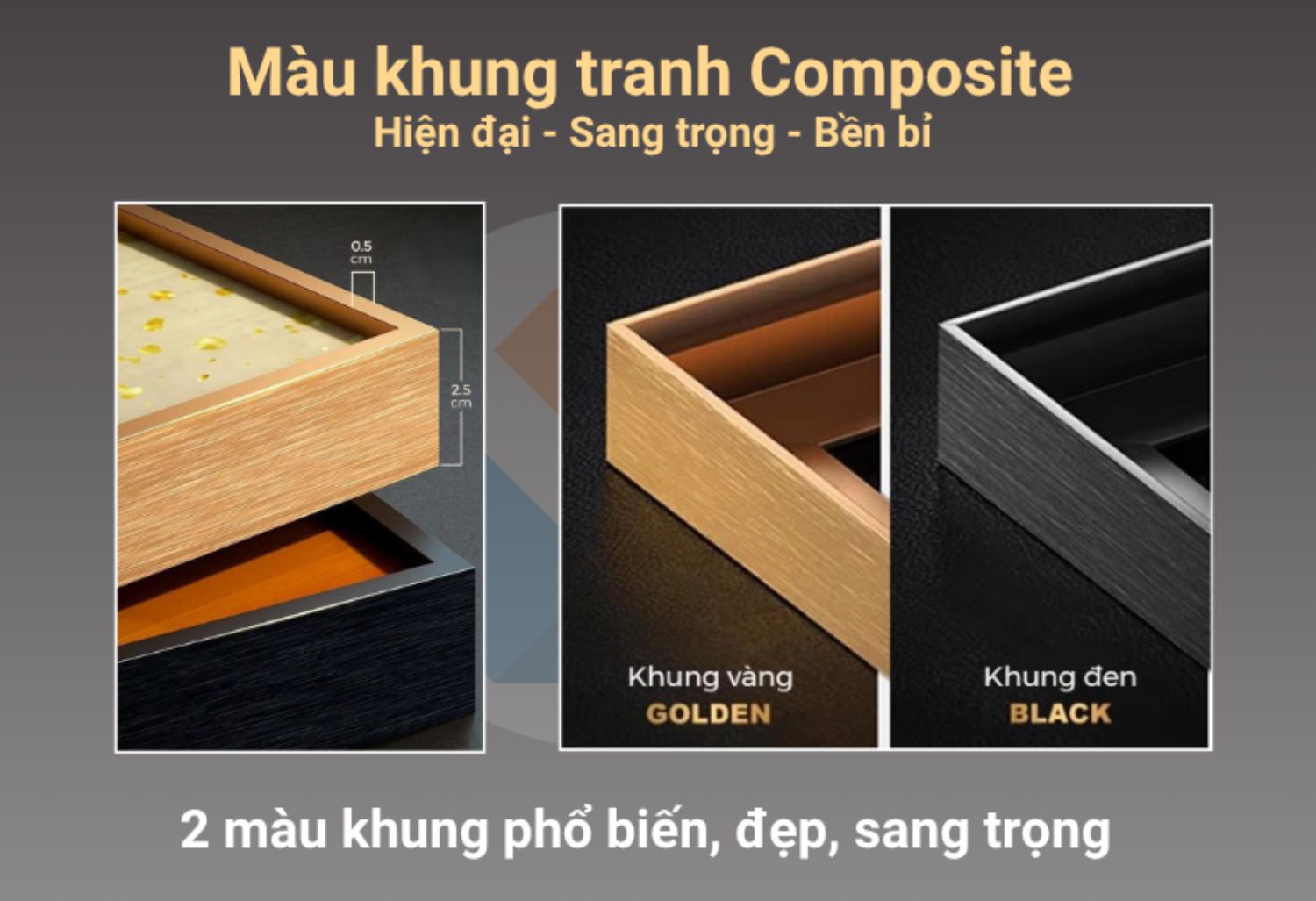 Màu đen và vàng khung Composite