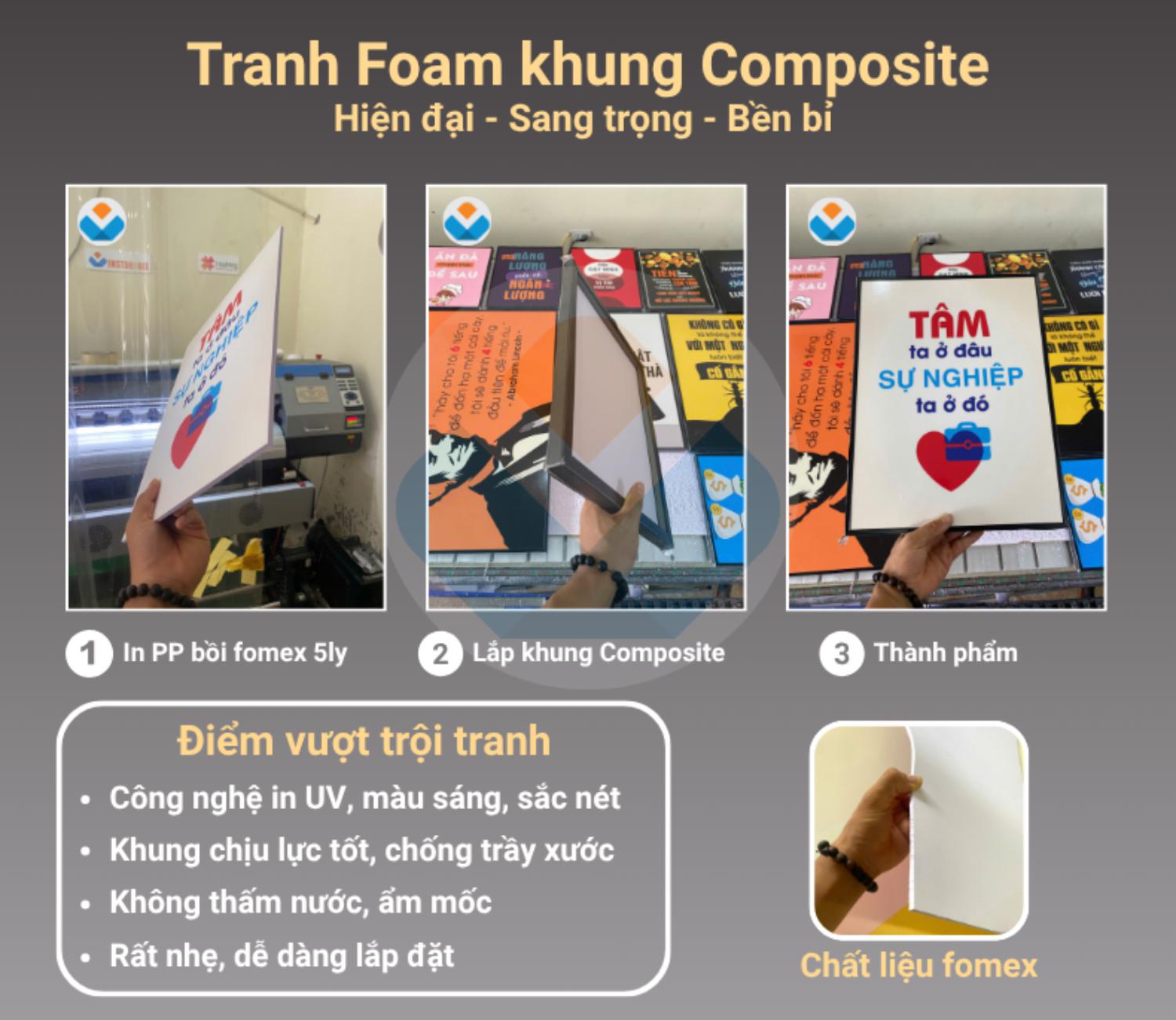 Tranh foam khung composite