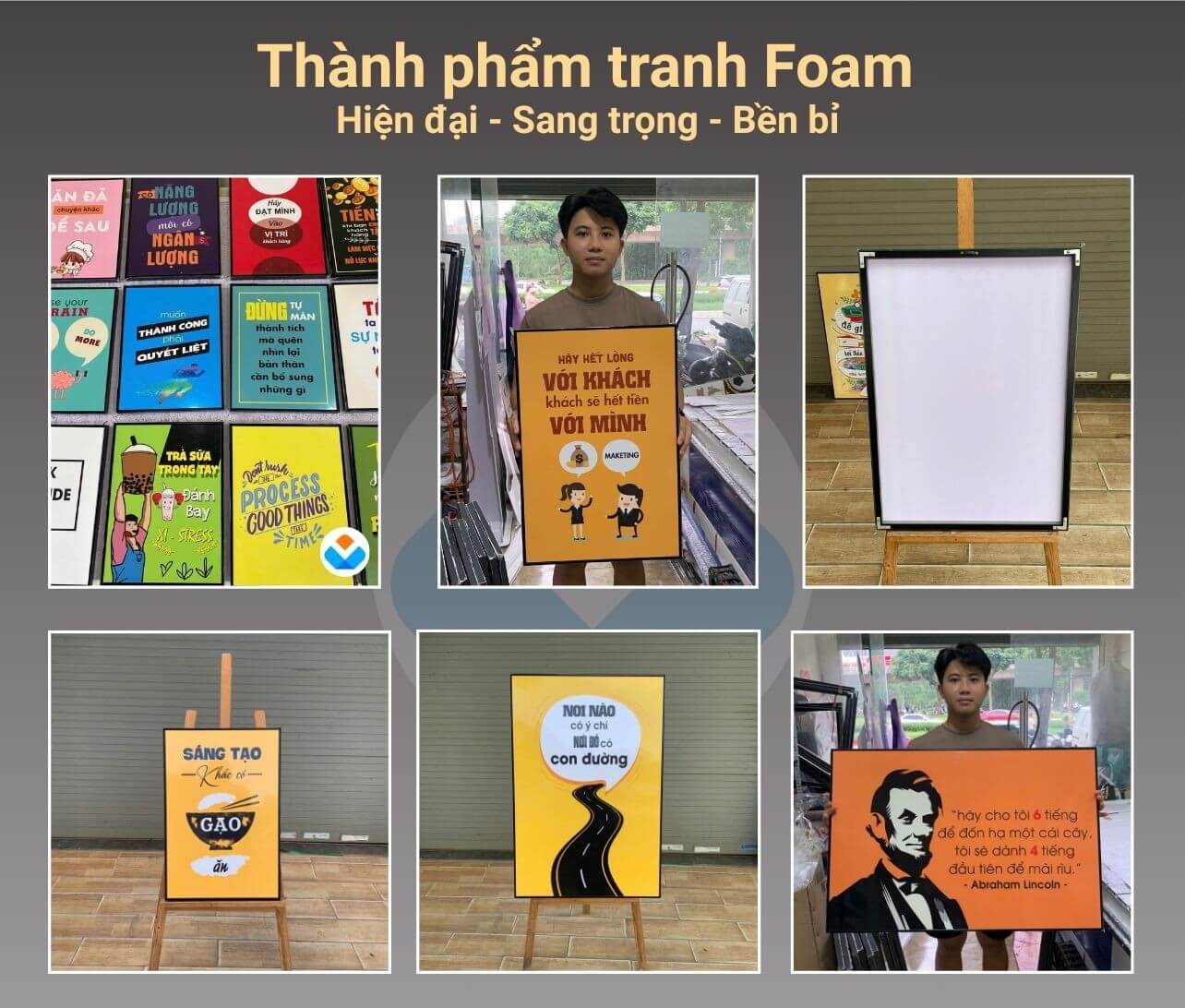 Thành phẩm tranh foam/formex tại xưởng tranh Tâm Đạt